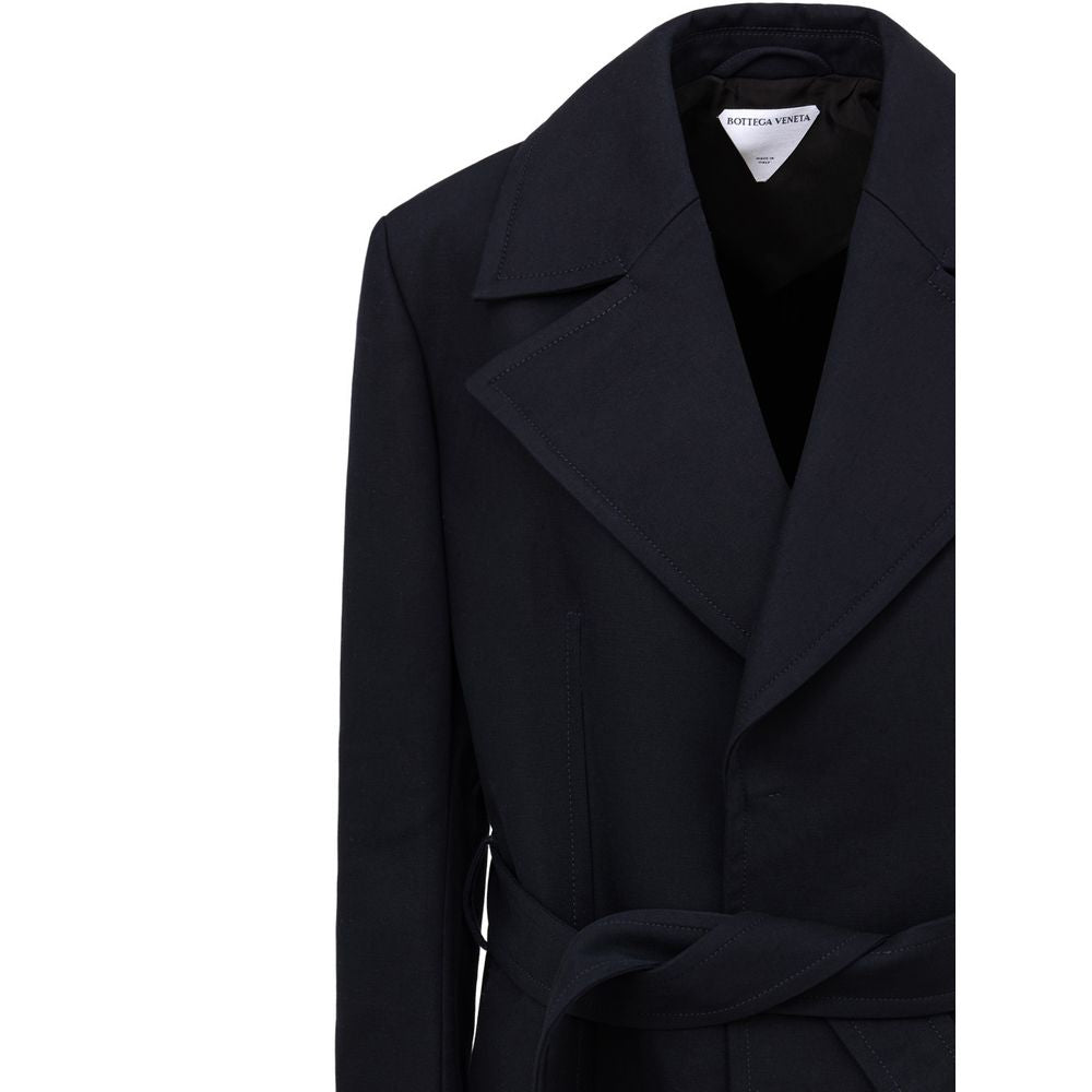Bottega Veneta Blauer Trenchcoat aus Baumwolle