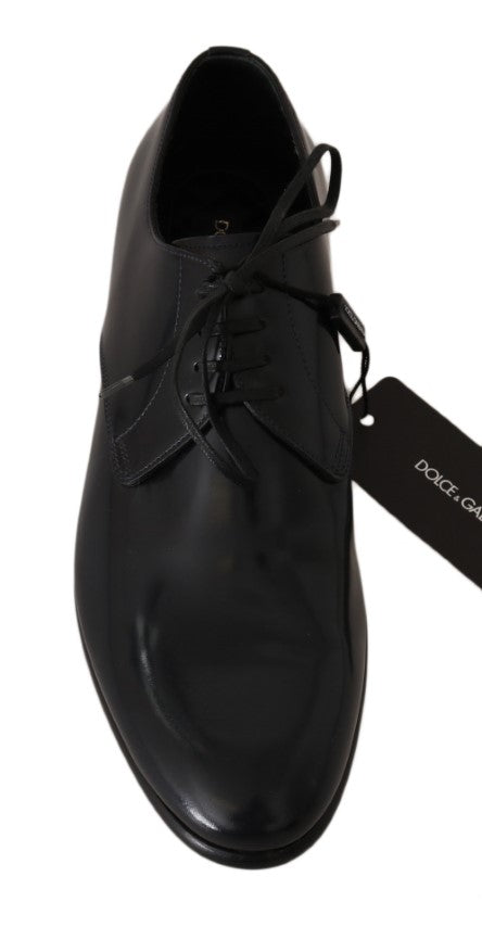 Dolce &amp; Gabbana polished blue leather derby shoes