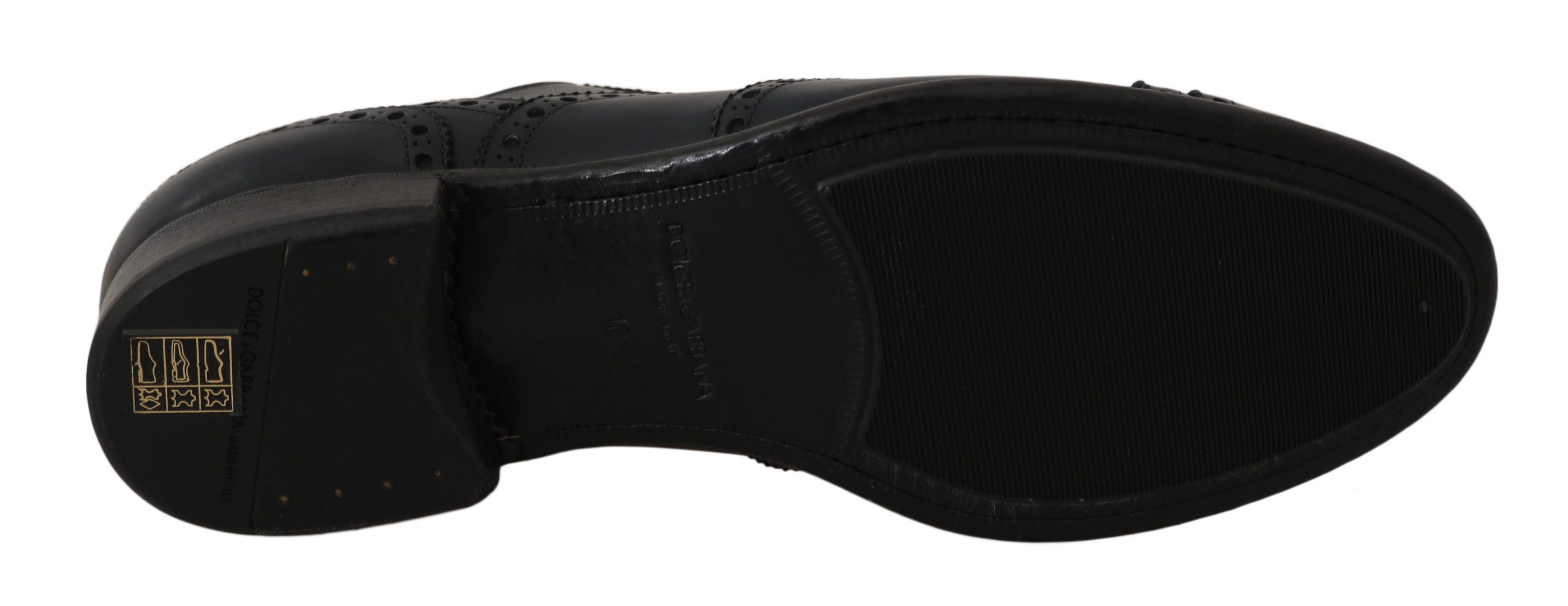 Dolce & Gabbana Dunkelblaue Leder Wingtip Oxford Dress Schuhe