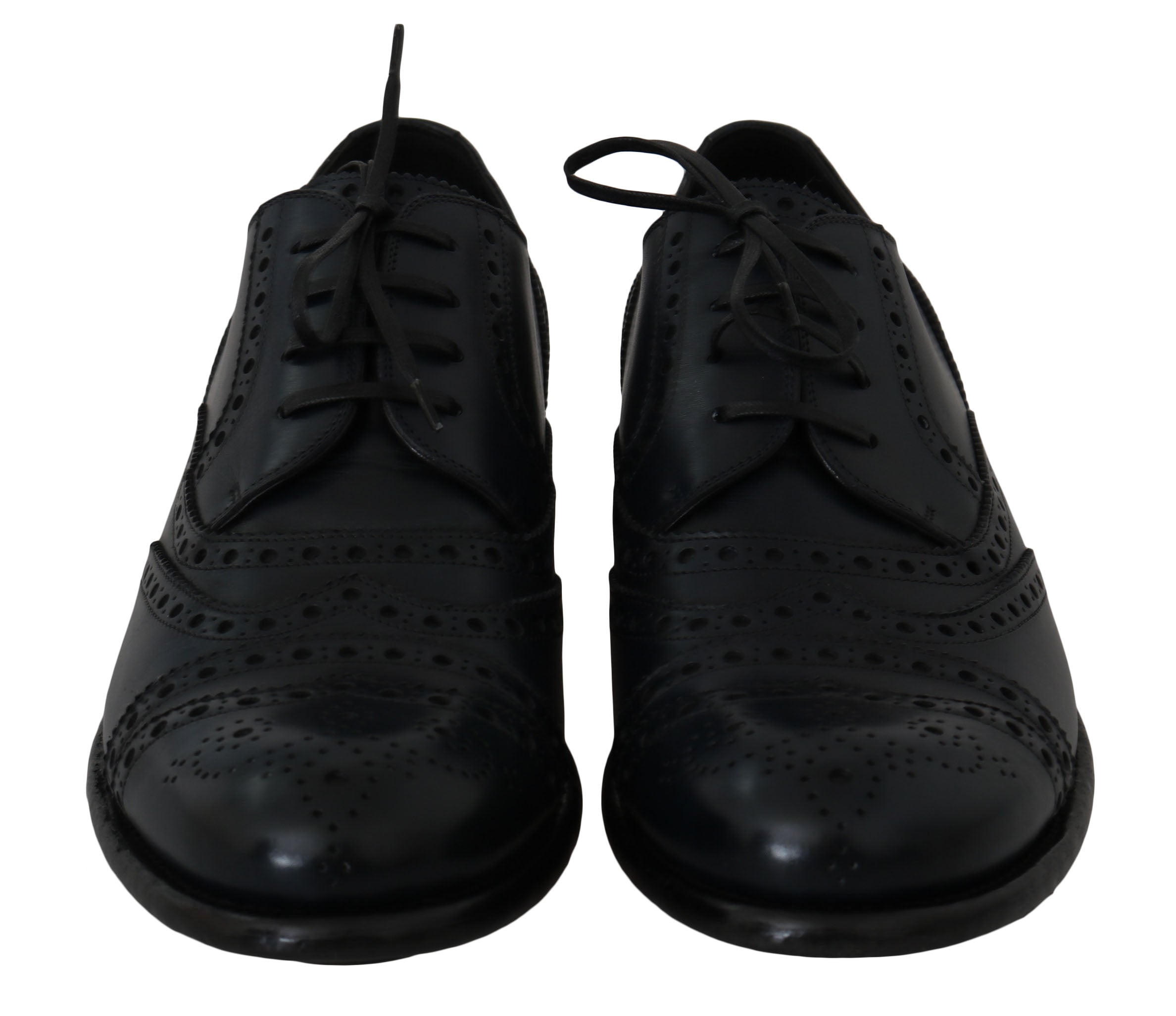 Dolce & Gabbana Dunkelblaue Leder Wingtip Oxford Dress Schuhe