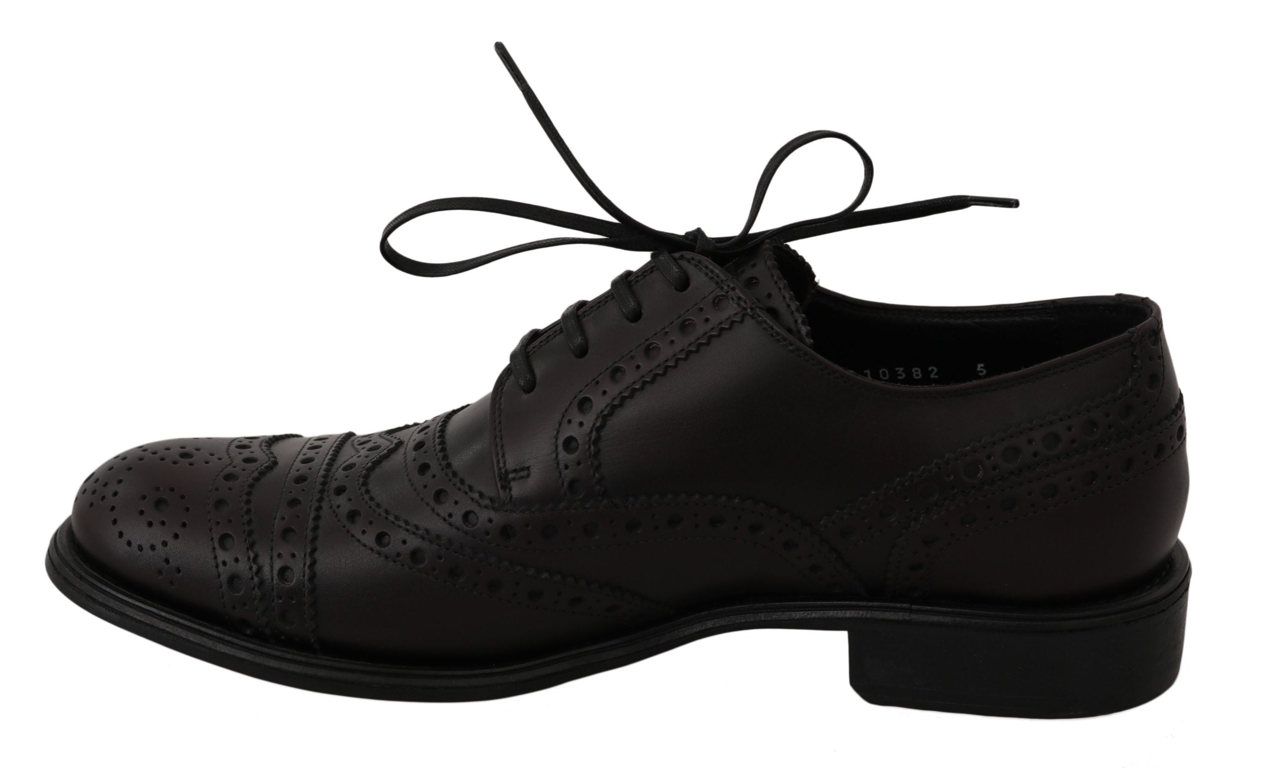 Dolce & Gabbana Schwarze Leder Wingtip Oxford Dress Schuhe