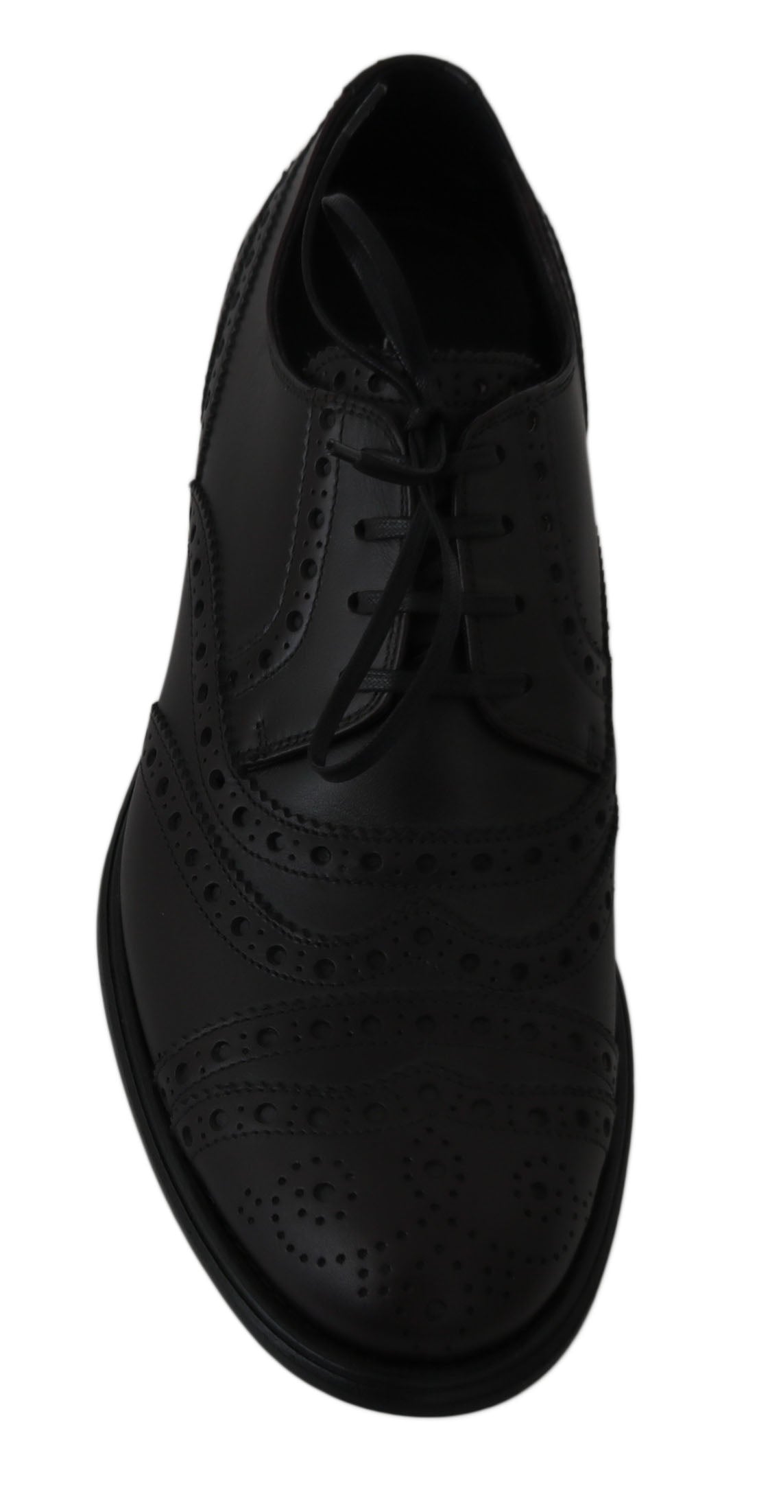 Dolce & Gabbana Schwarze Leder Wingtip Oxford Dress Schuhe