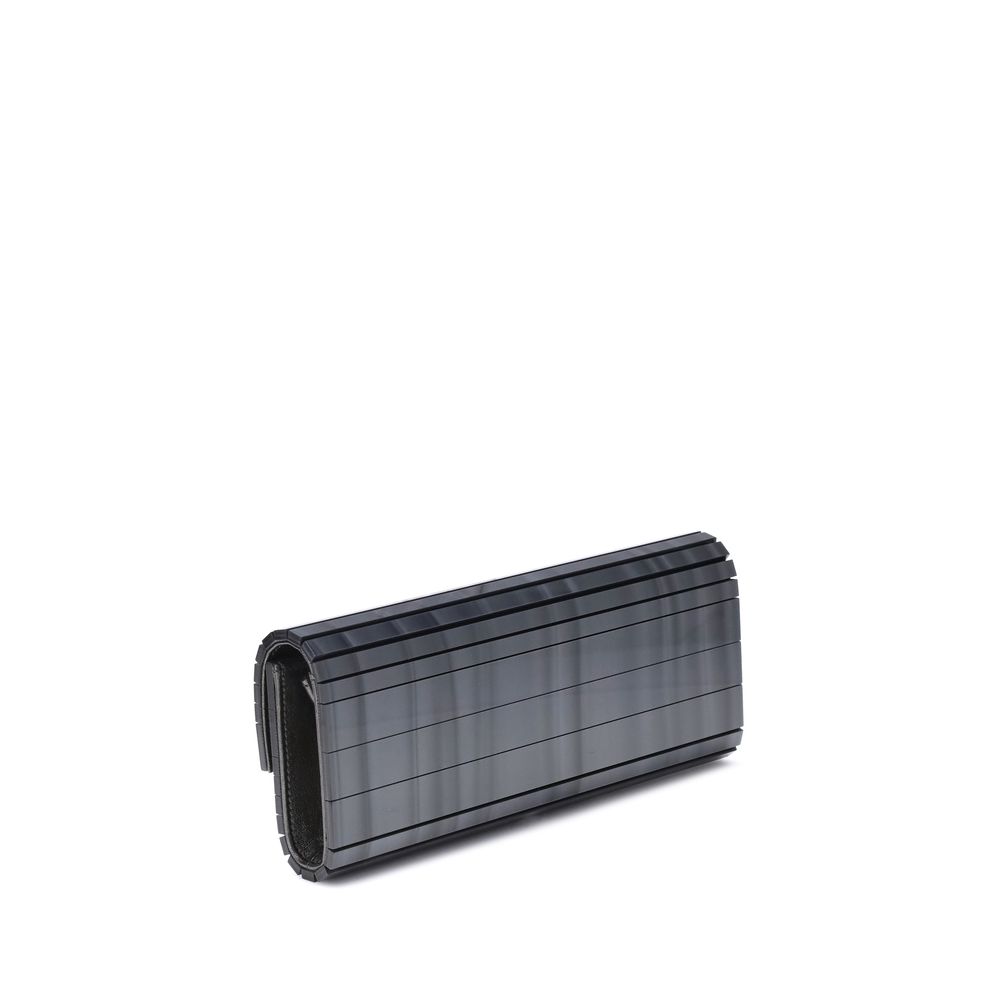 Jimmy Choo Grau Marabu Clutch Tasche