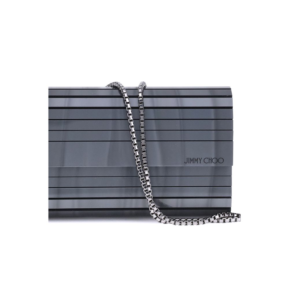 Jimmy Choo Grau Marabu Clutch Tasche