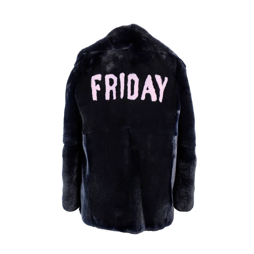 Alberta Ferretti Blauer Hasenfellmantel