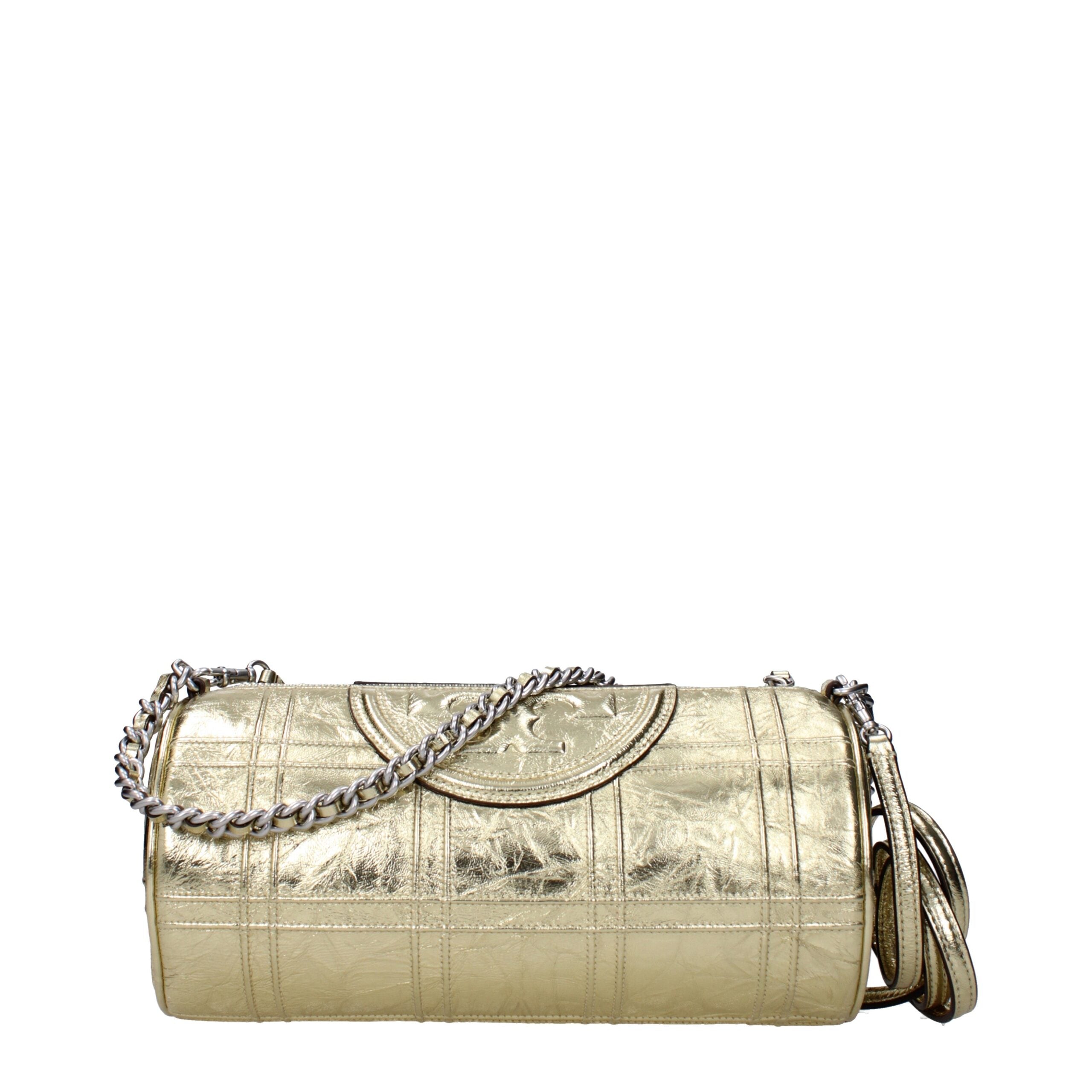 Tory Burch Goldene Schultertasche aus Leder