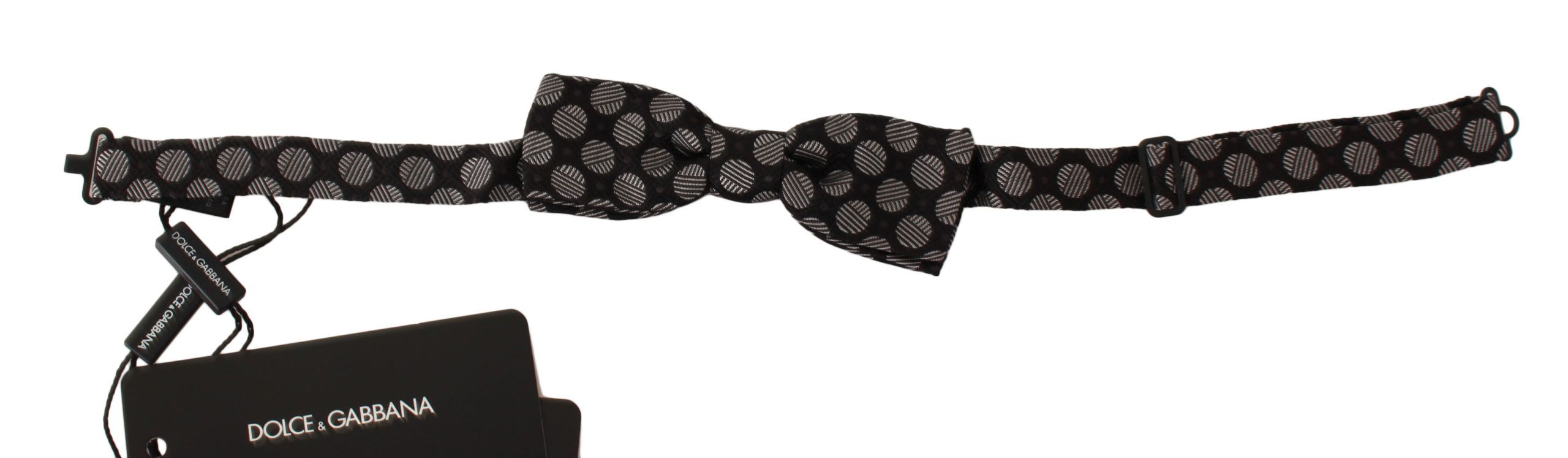 Dolce &amp; Gabbana Brown Silk Polka Dot Jacquard Men's Bow Tie Papillon