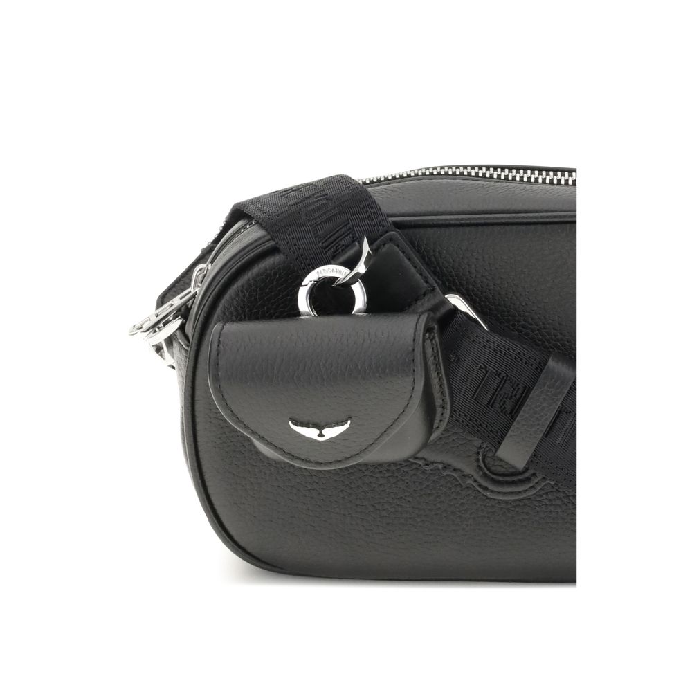 Zadig & Voltaire Schwarze Kalbshaut Bos Taurus Schultertasche