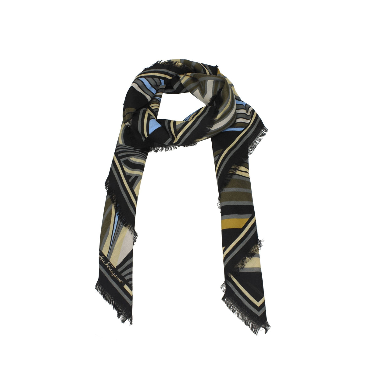 Salvatore Ferragamo Foulards aus schwarzer Wolle