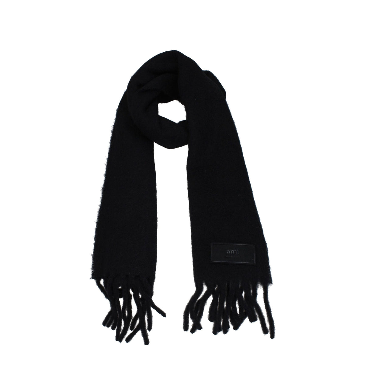 Ami Paris Schwarze Lederschals