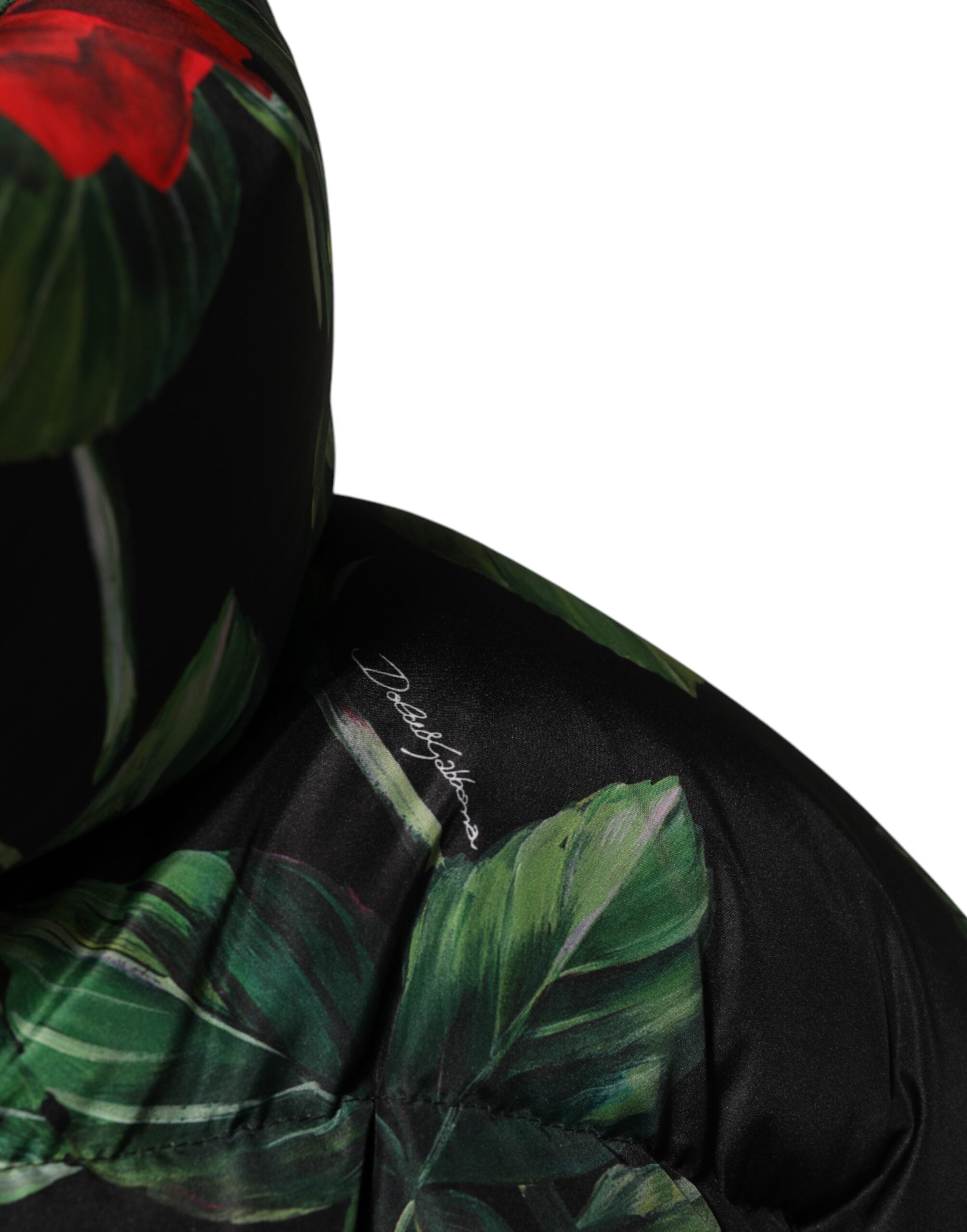 Dolce & Gabbana Multicolor Floral Puffer Mantel Full Zip Jacke