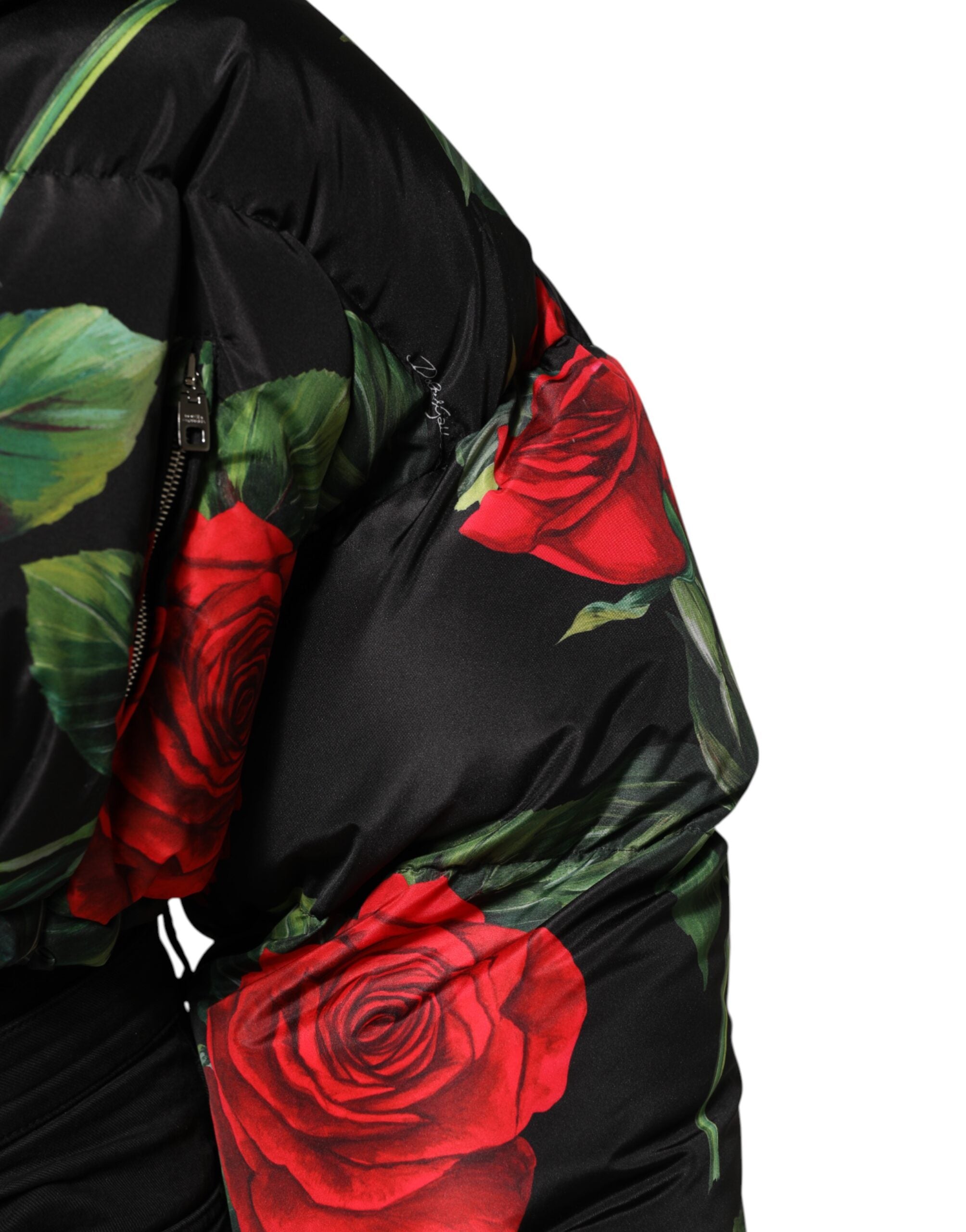 Dolce & Gabbana Multicolor Floral Puffer Mantel Full Zip Jacke
