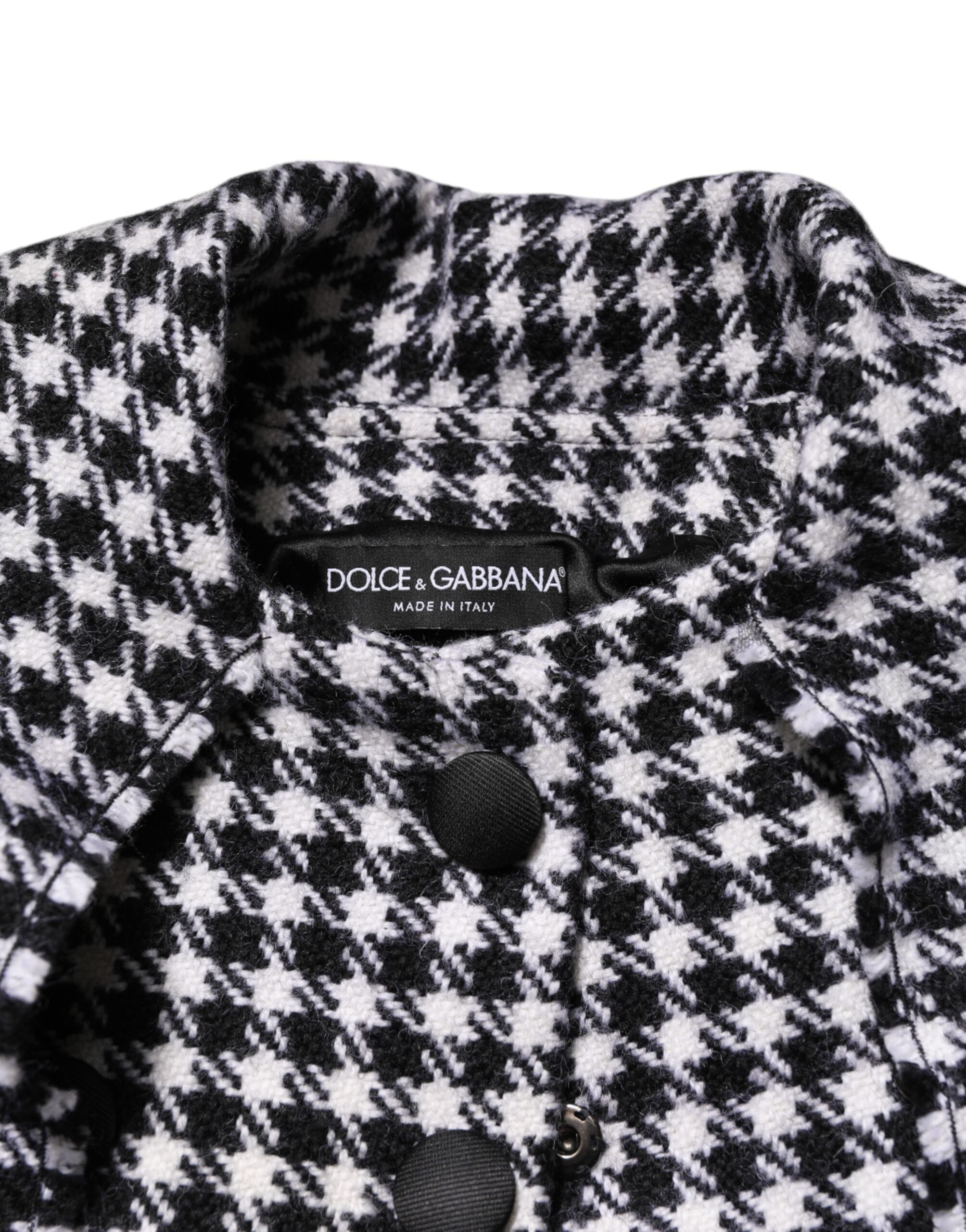 Dolce &amp; Gabbana çok renkli monokrom desenli yün ceket