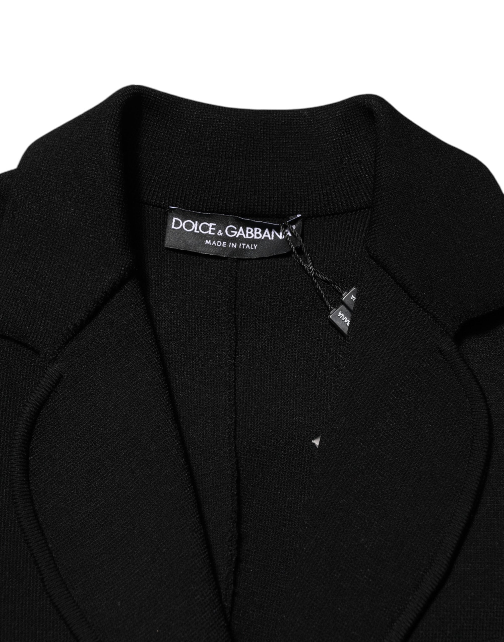 Dolce &amp; Gabbana Siyah tek düğmeli viskon blazer ceket