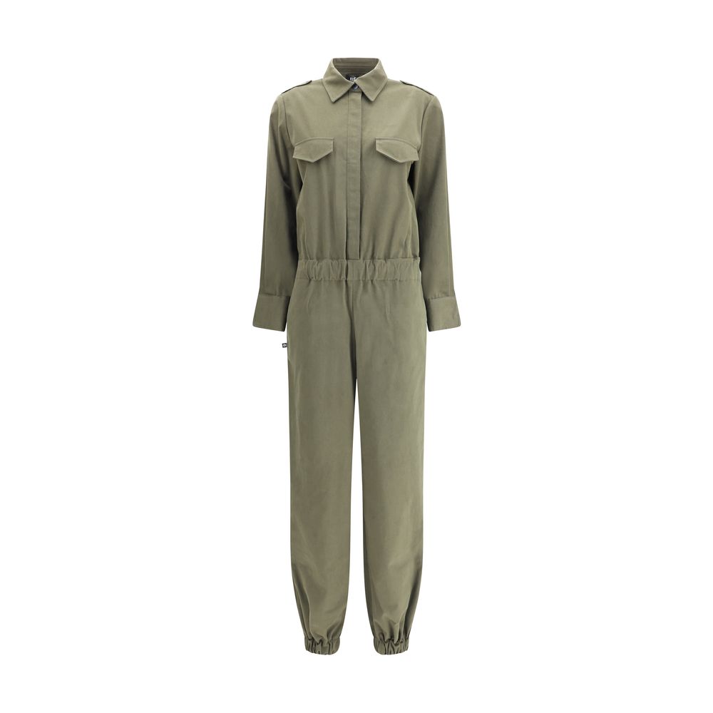 Ella Grüner Baumwoll-Jumpsuit