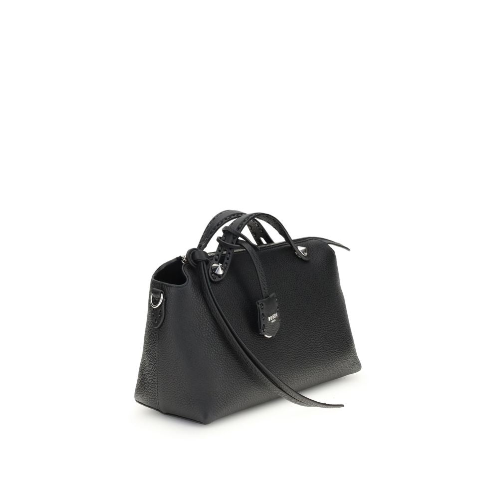 Fendi Schwarze Kalbshaut Bos Taurus Schultertasche