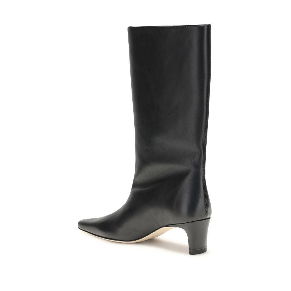 Staud Schwarze Lamm Ovis Aries Aries High-Heel-Stiefel