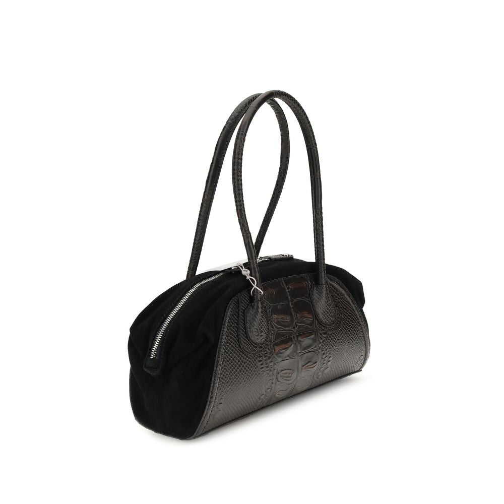 Vivienne Westwood Schwarze Kalbshaut Bos Taurus Schultertasche