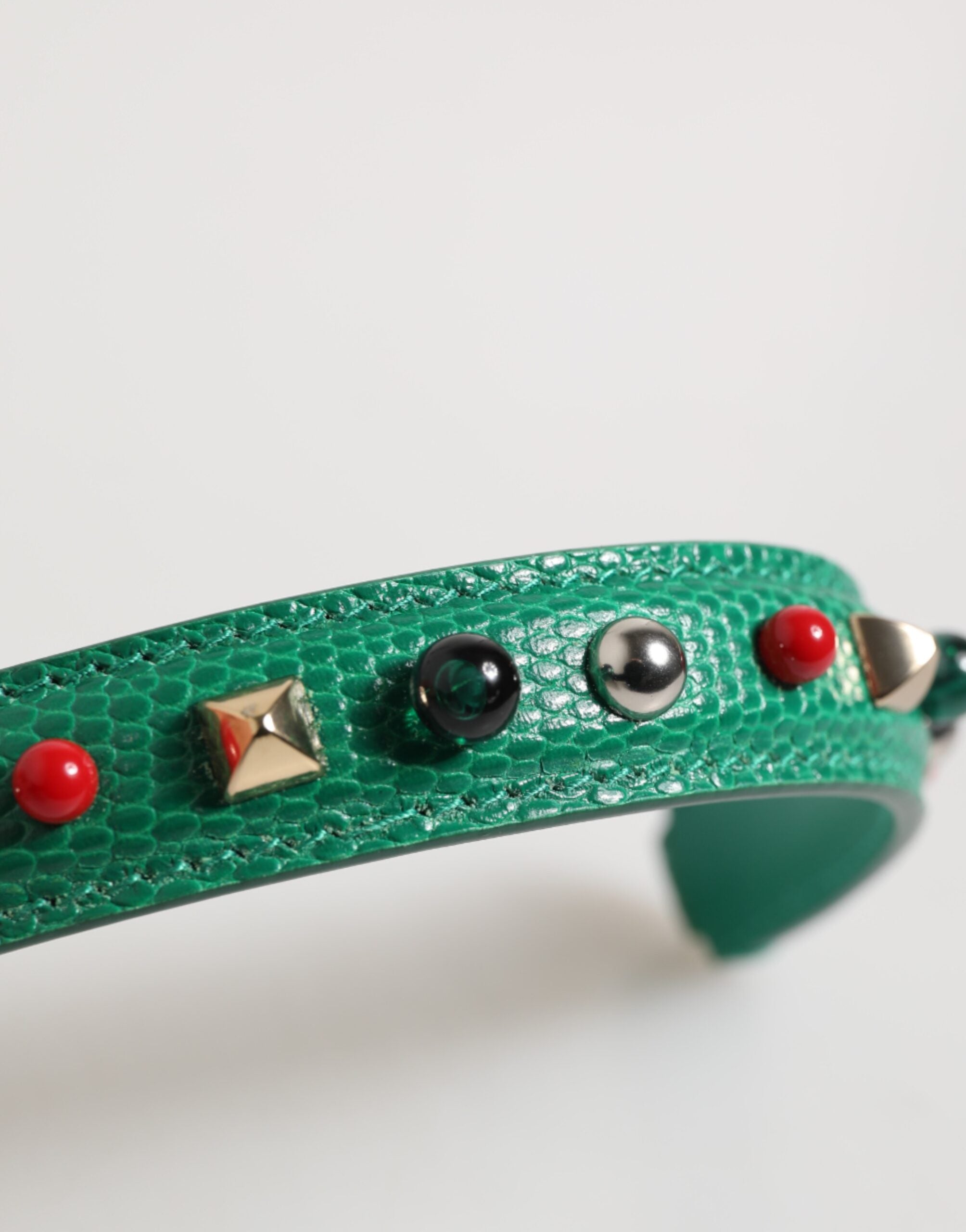 Dolce & Gabbana Grüne verschönerte Ledertasche mit Henkel Frauen Schulterriemen