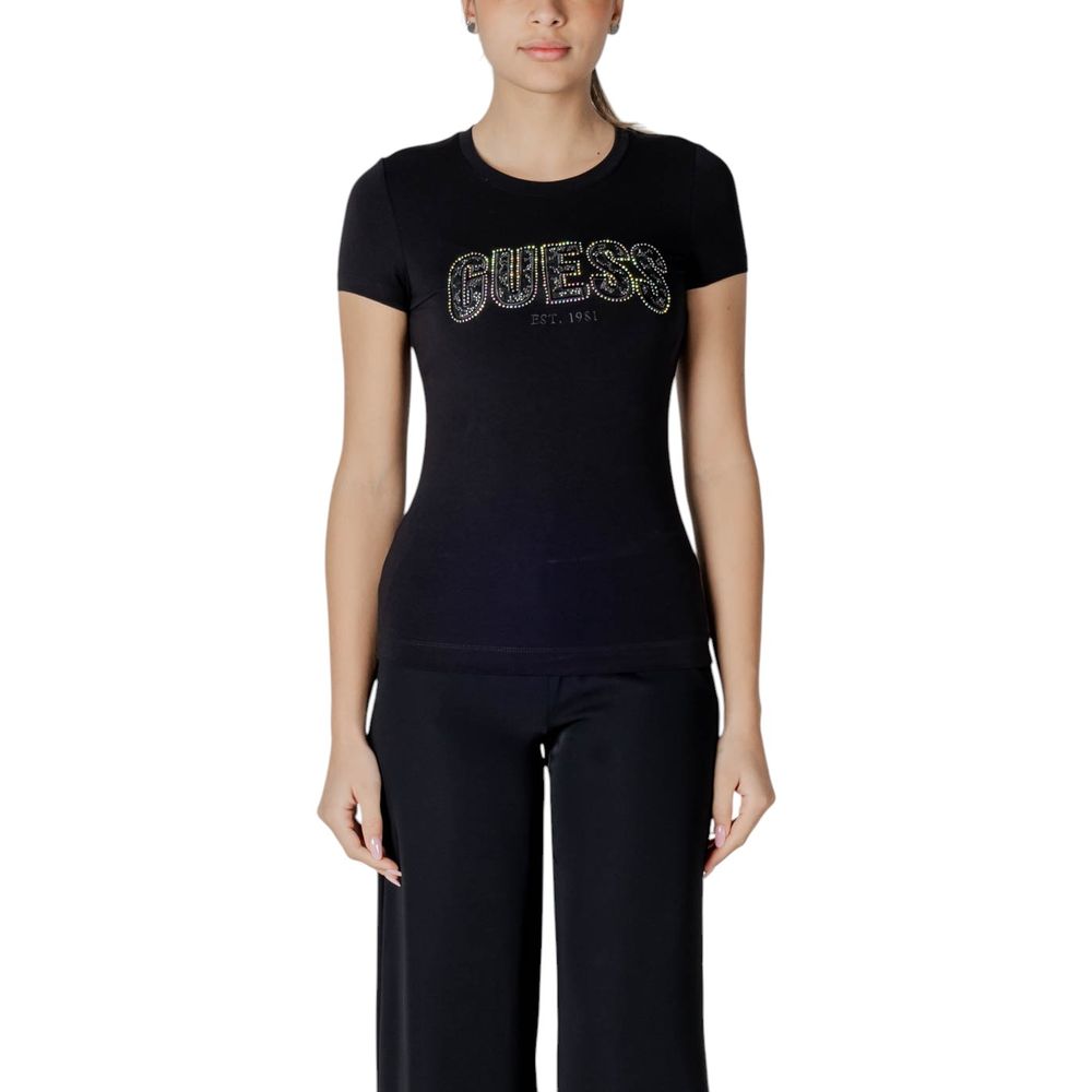 Guess Schwarzes T-Shirt aus Baumwolle