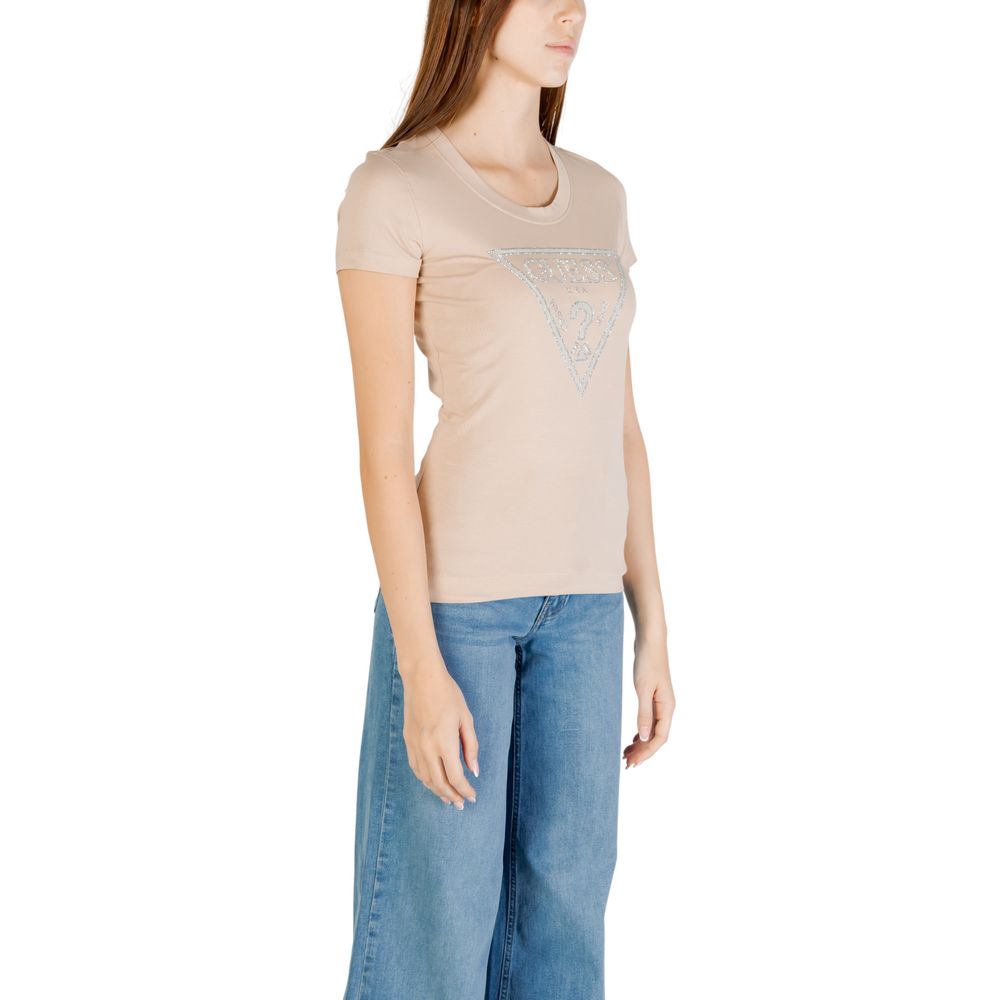 Guess T-Shirt aus beiger Baumwolle