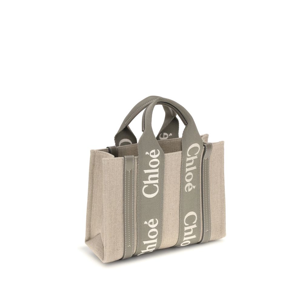 Chloé Beigefarbene Leinen-Handtasche