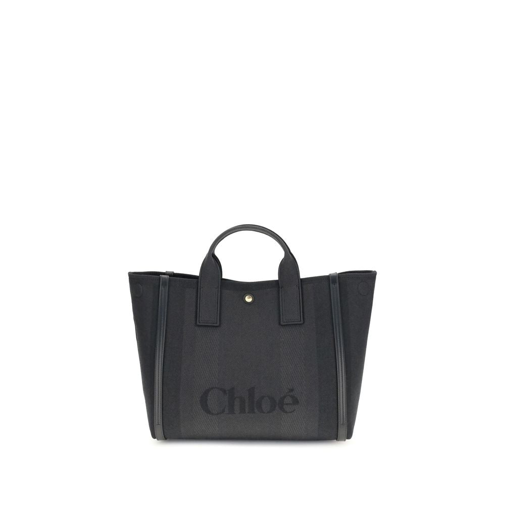 Chloé Schwarze Baumwollhandtasche