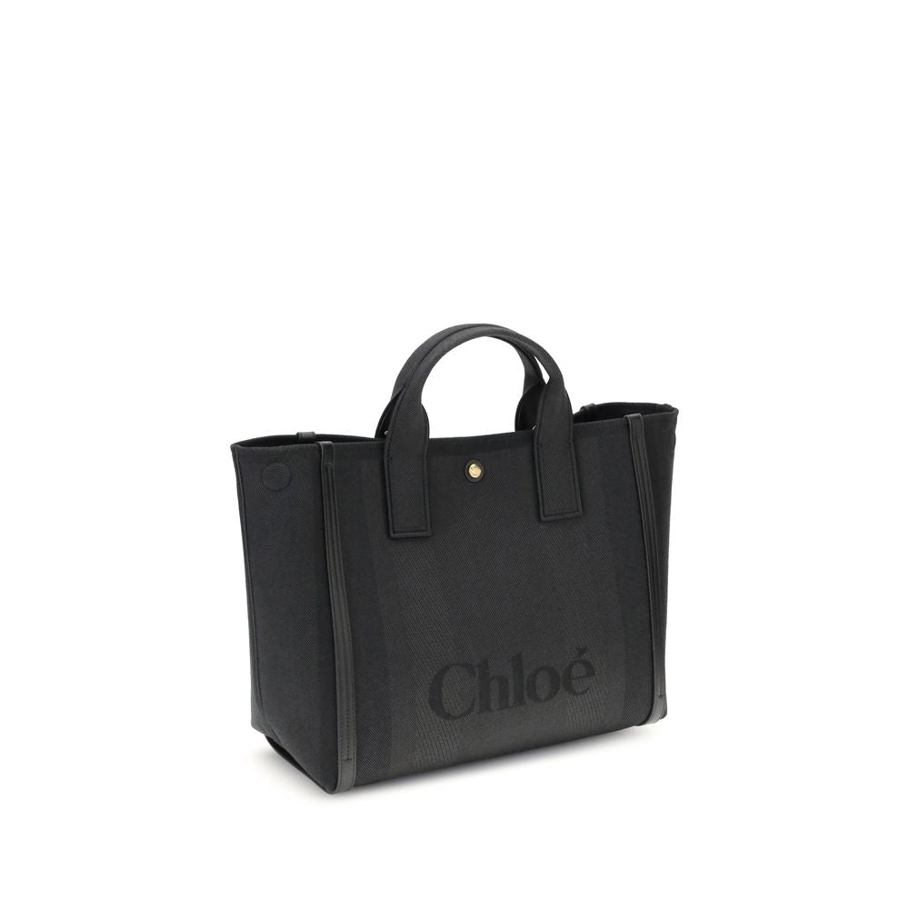 Chloé Schwarze Baumwollhandtasche