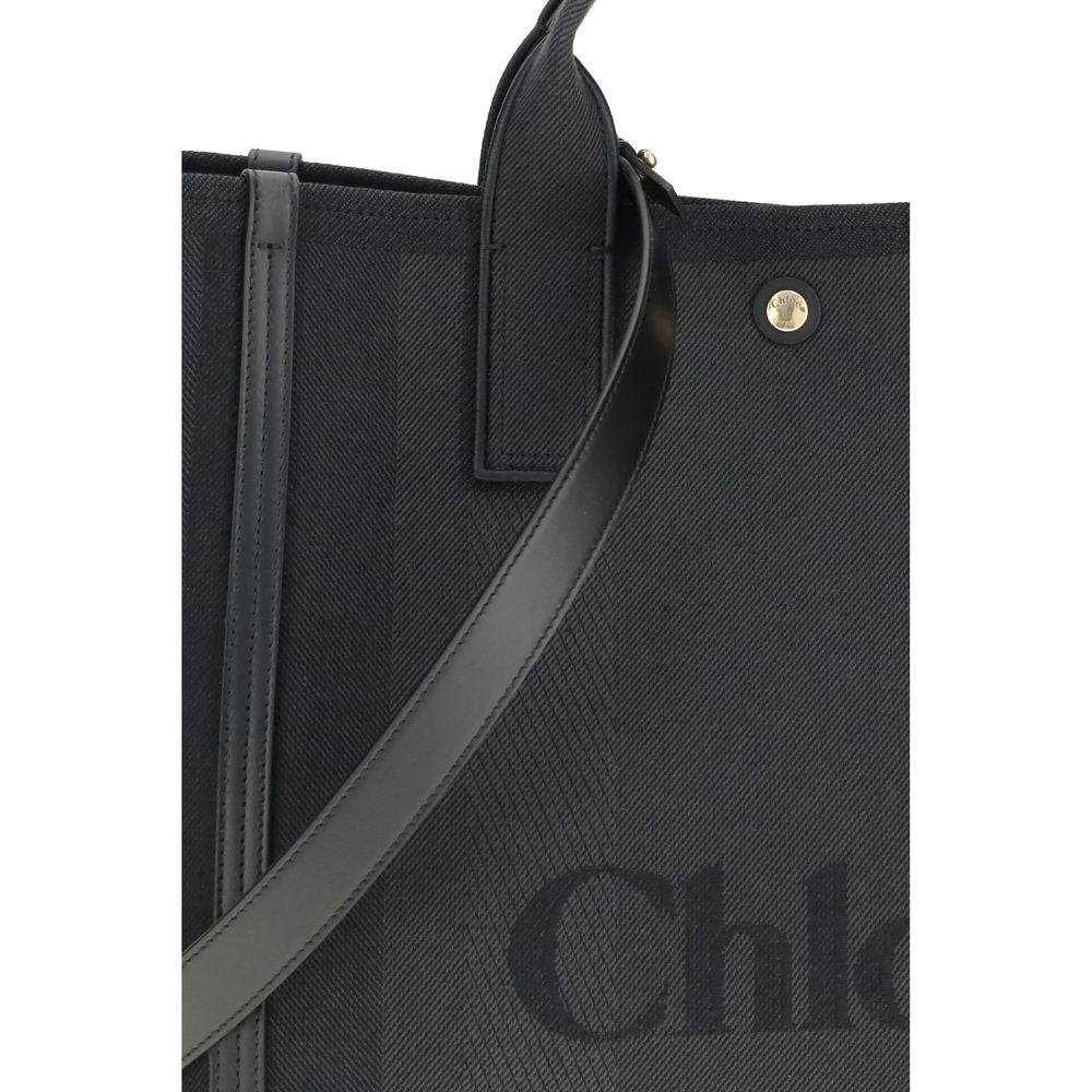 Chloé Schwarze Baumwollhandtasche
