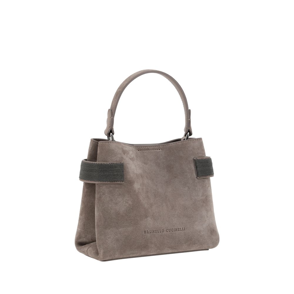 Brunello Cucinelli Schultertasche aus Kalbshaut in Braun Bos Taurus