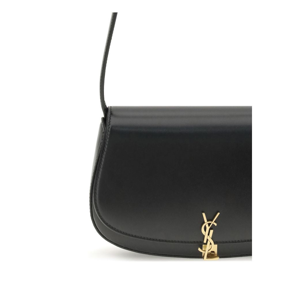 Saint Laurent Schwarze Schultertasche aus Kalbshaut Bos Taurus