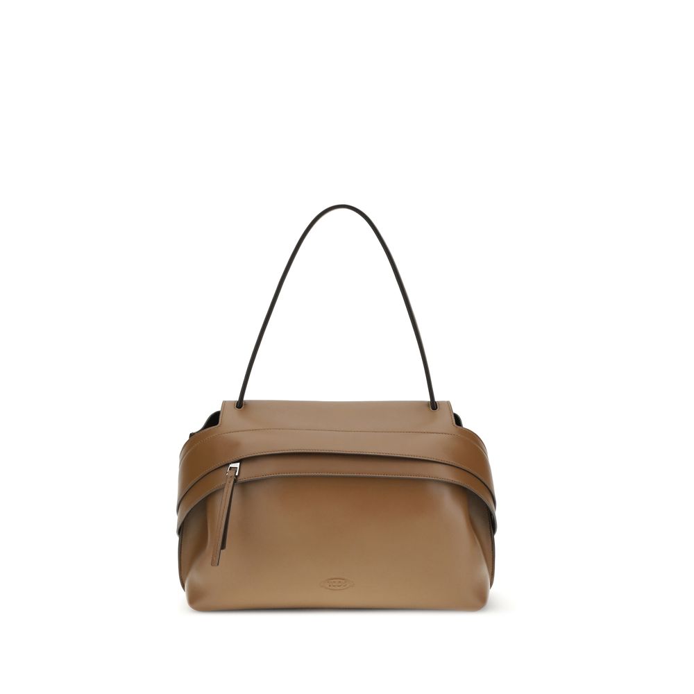 Tod's Mittelbraune Kalbsleder Bos Taurus Schultertasche