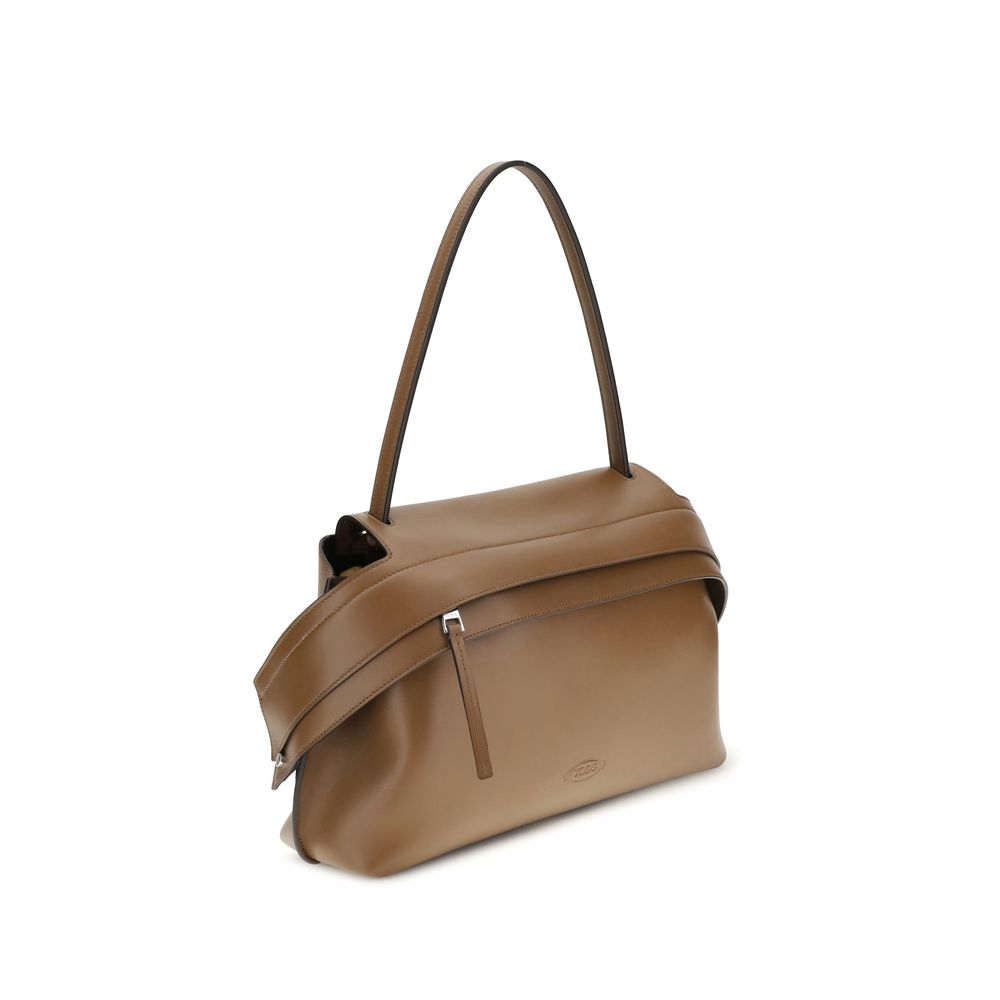 Tod's Mittelbraune Kalbsleder Bos Taurus Schultertasche