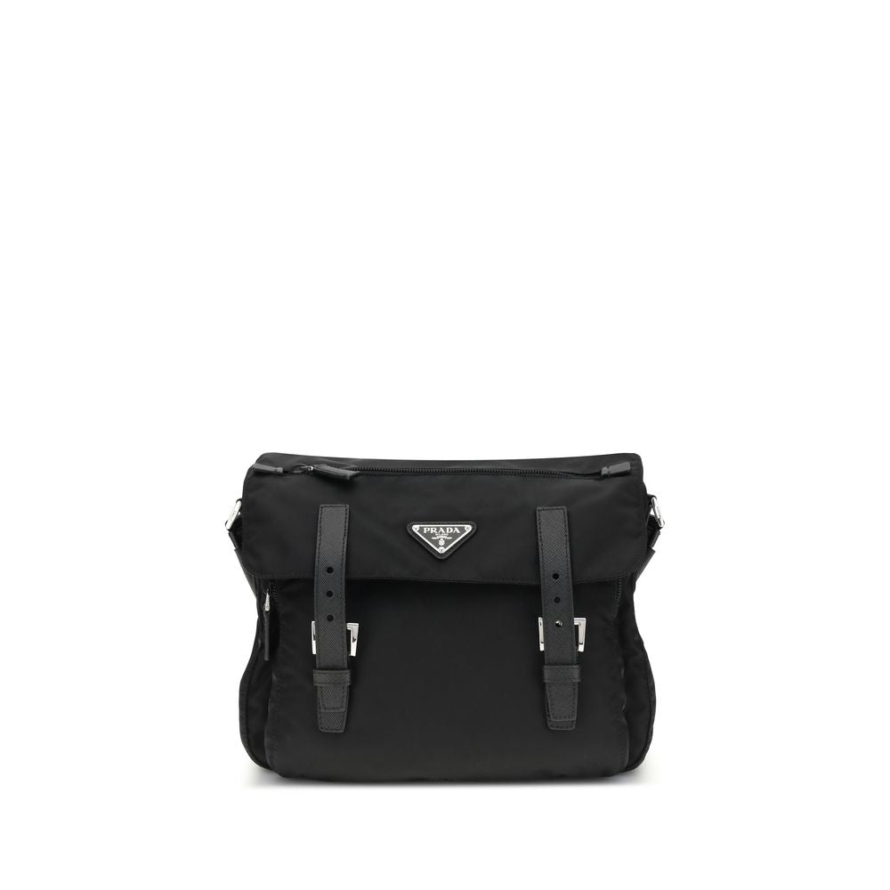 Prada Schwarze Schultertasche aus Polyamid