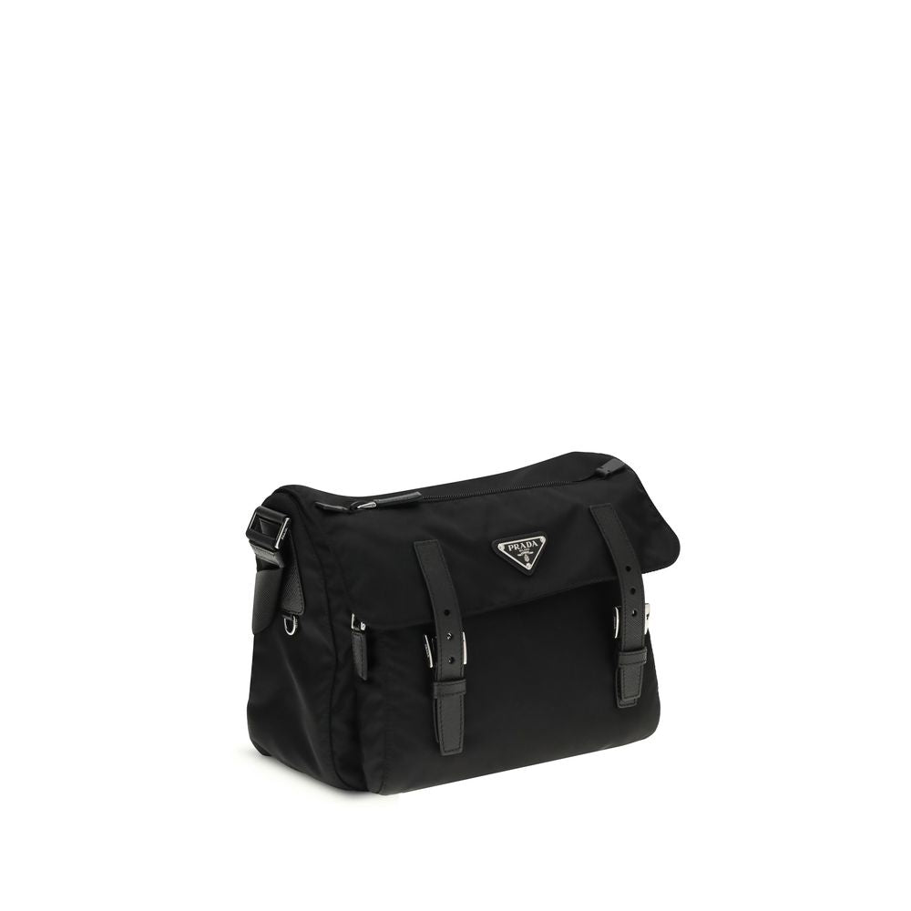 Prada Schwarze Schultertasche aus Polyamid
