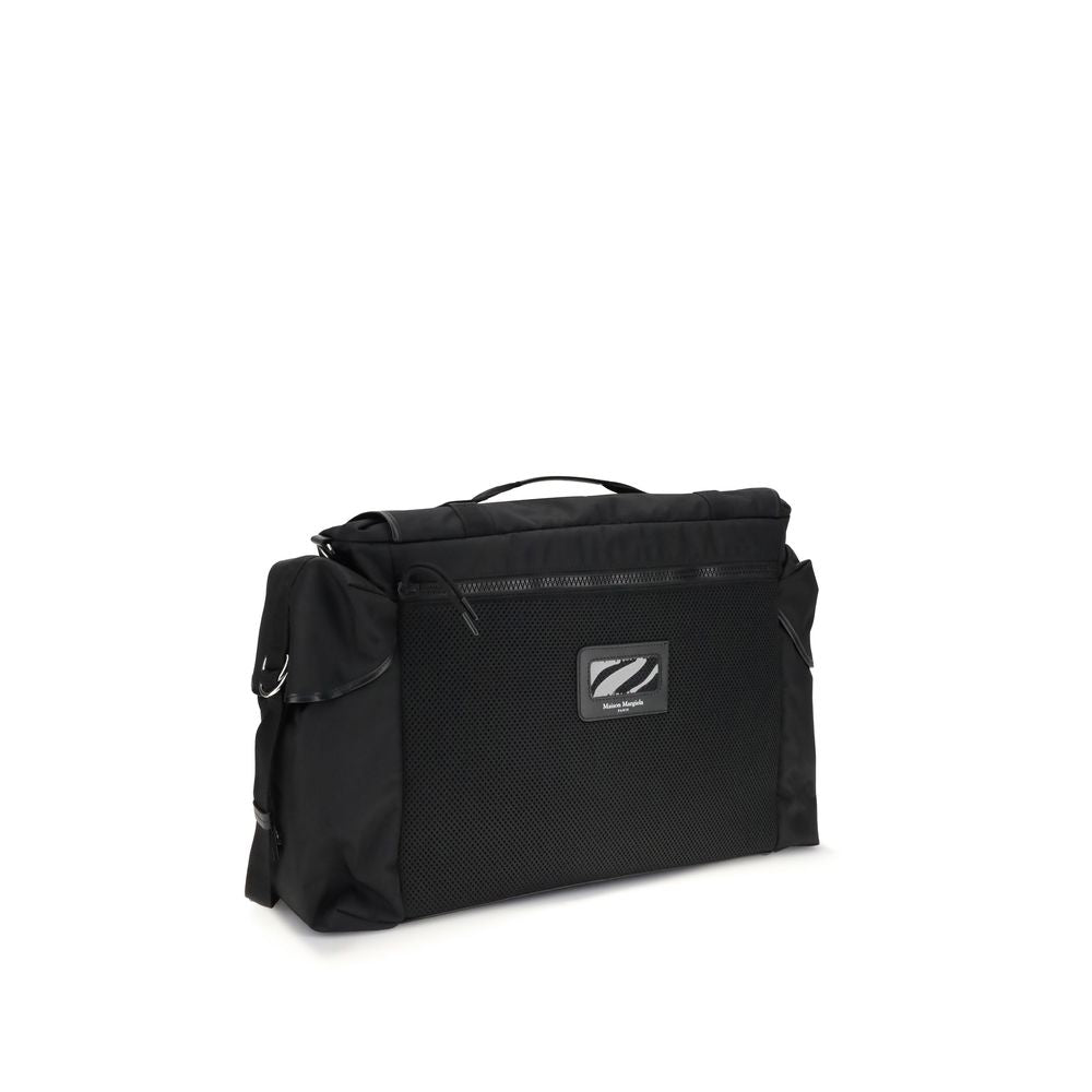 Margiela Schwarze Schultertasche aus Polyamid