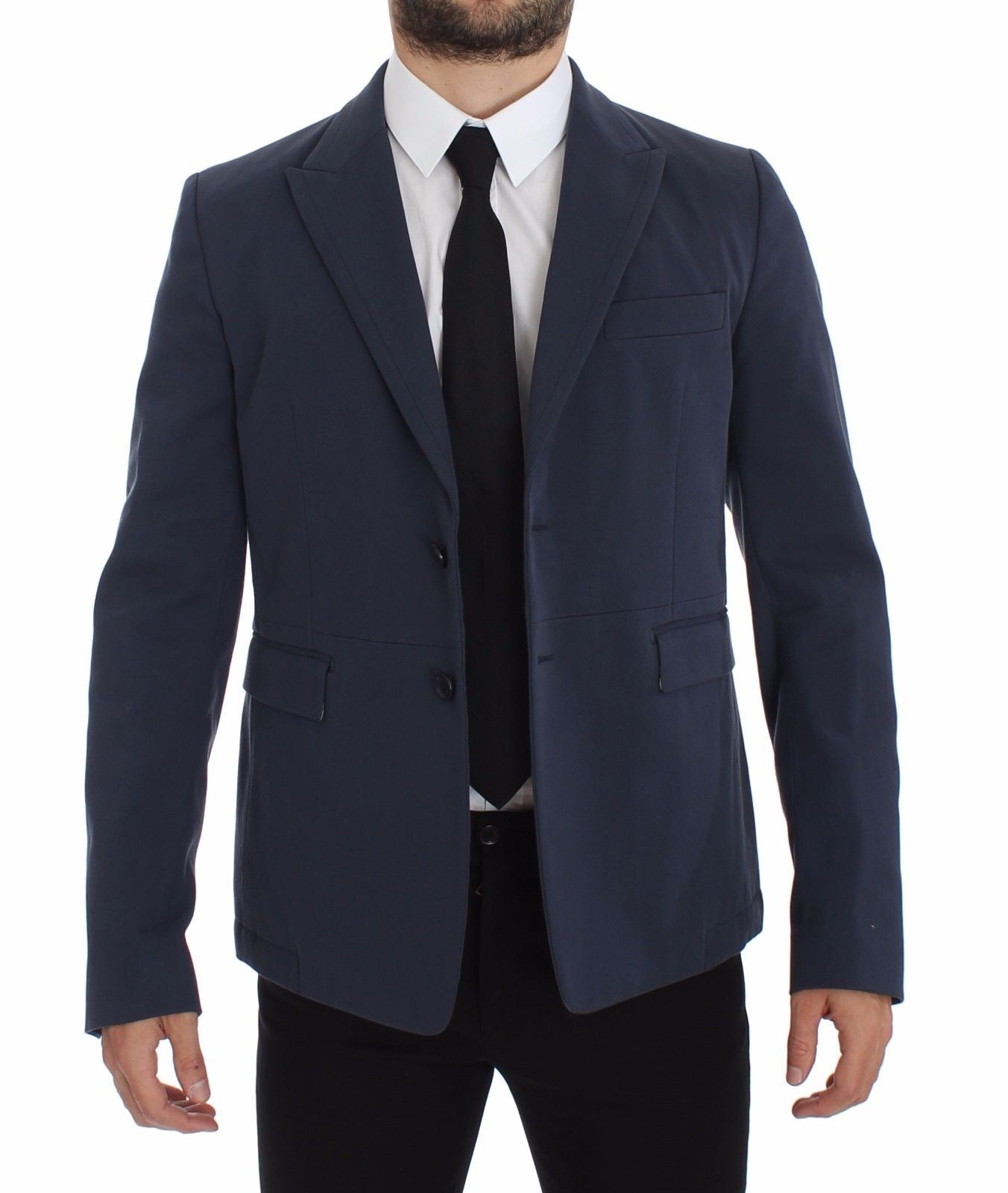 Dolce & Gabbana Blauer Baumwoll-Stretch-Blazer