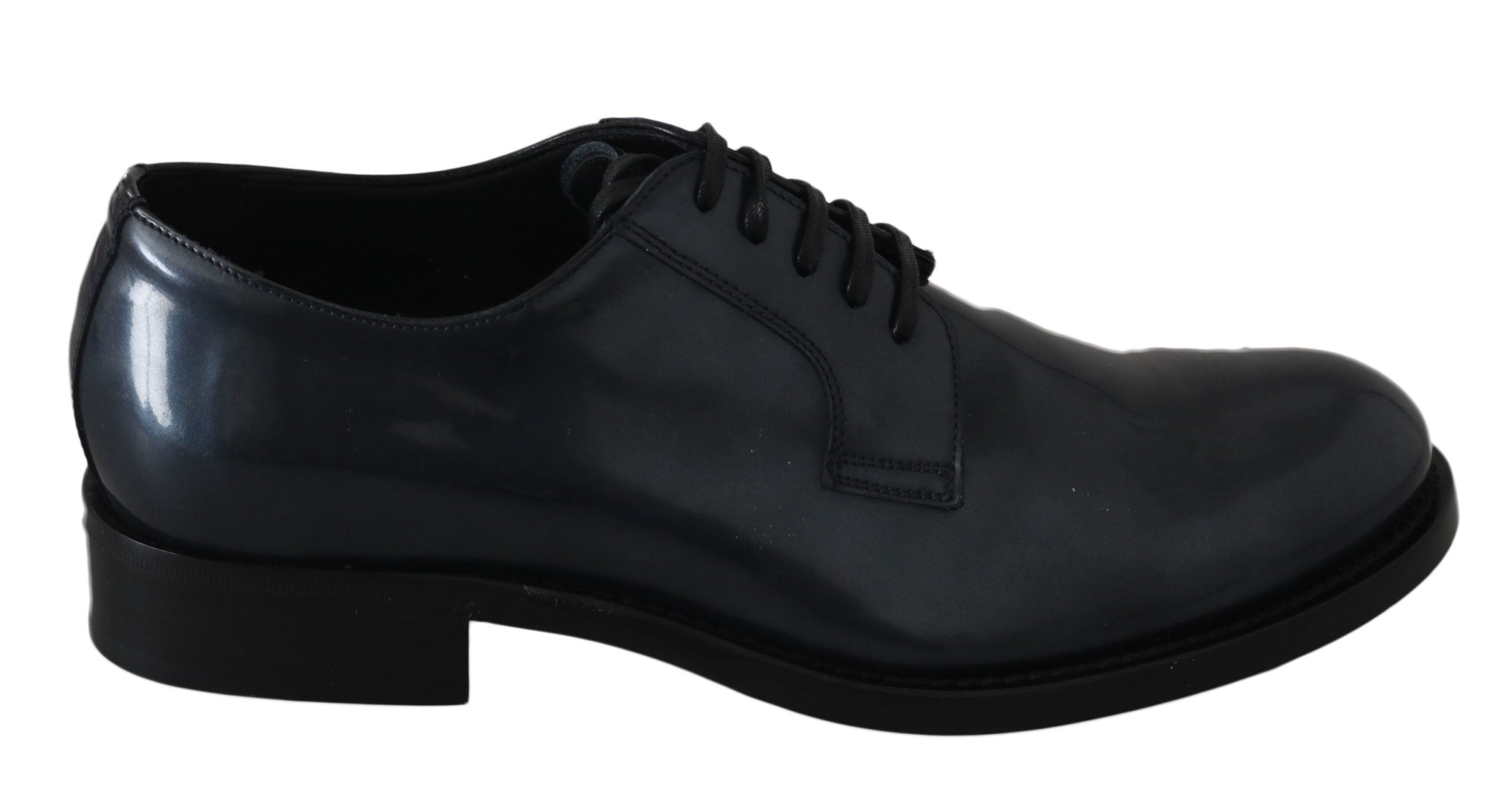 Dolce &amp; Gabbana Blue Leather Derby Dress Formal Shoes