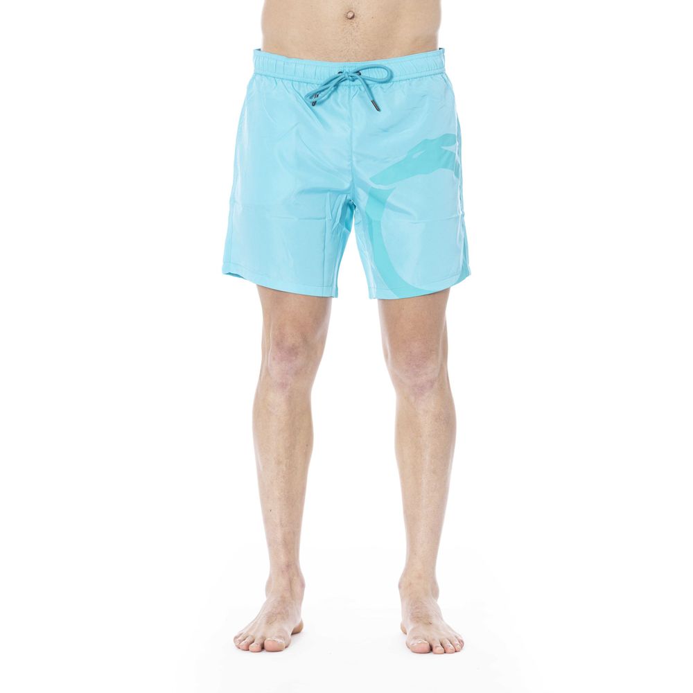 Trussardi Beachwear Açık mavi polyester mayo