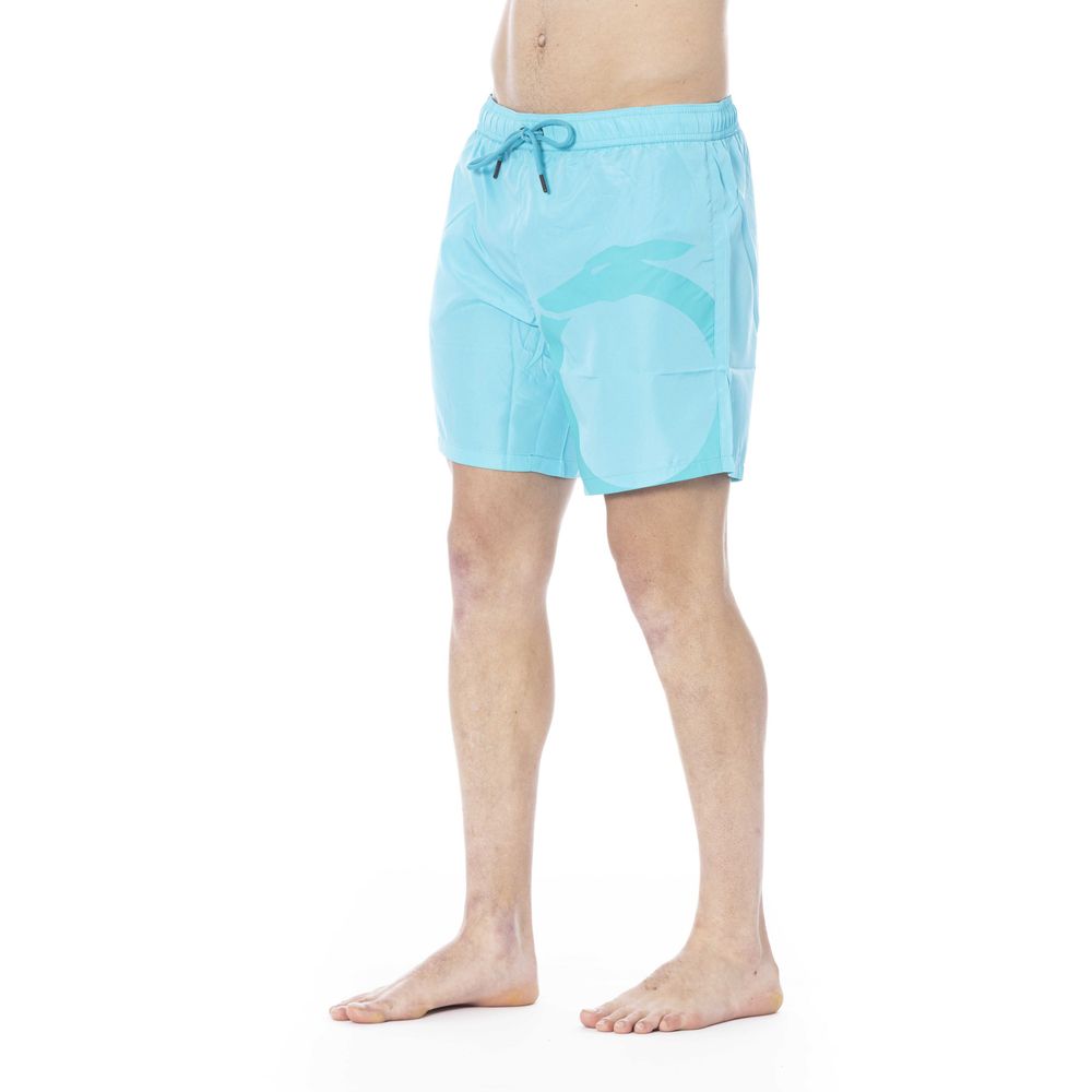 Trussardi Beachwear Açık mavi polyester mayo